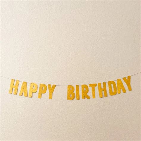 Happy Birthday Gold Banner Happy Birthday Gold Glitter - Etsy