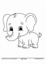 Baby Elephant Cartoon coloring Page  KidzeZone sketch template