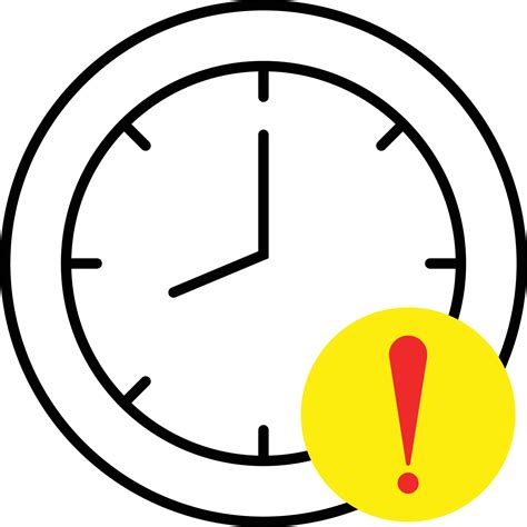 Times up icon, clock with exclamation mark.eps 7944850 Vector Art at Vecteezy