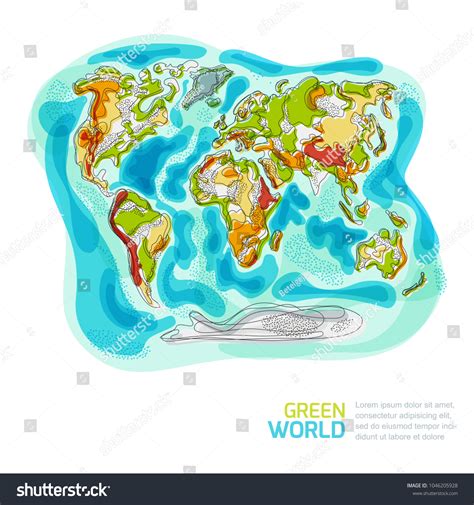 Vector Abstract World Map Outline Sketch Stock Vector (Royalty Free ...