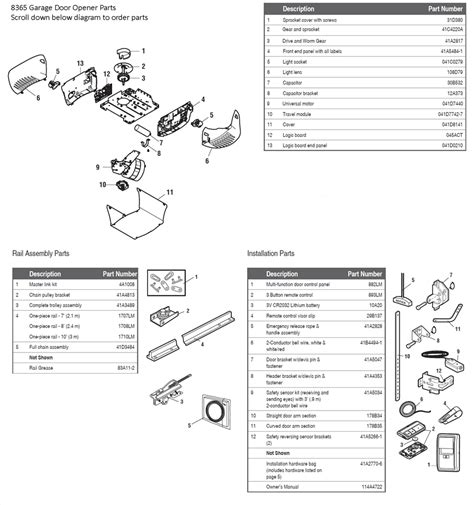 Liftmaster Garage Door Opener Parts Diagram - General Wiring Diagram