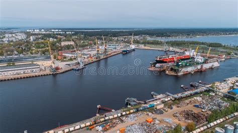 Tanker Vessel Repair in Dry Dock Shipyard, Drone Shot Stock Photo - Image of dockyard, cargo ...