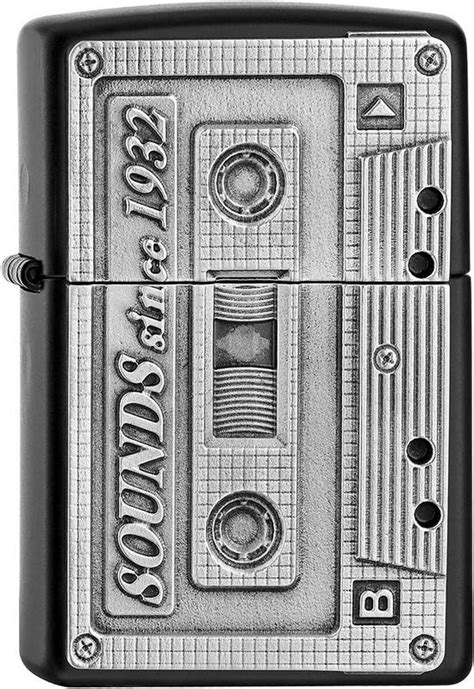 Zippo Classic Lighter Pl218 Sounds Since 1932 Cassette Tape Design Windproof Black Buy, Best ...