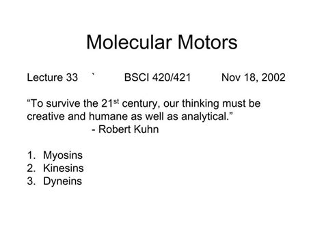 PPT - Molecular Motors PowerPoint Presentation, free download - ID:1791226