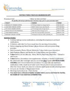 Flex Sig Prep Instructions | Gastroenterology of Greater Orlando