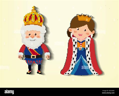 King and queen cartoon character illustration Stock Vector Image & Art ...