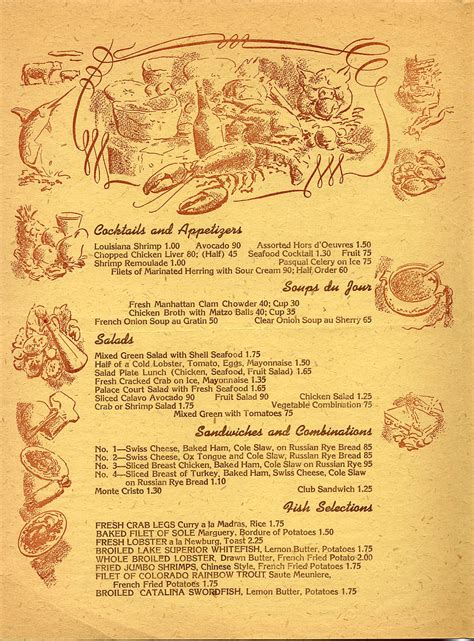 Menu for the Brown Derby at Wilshire Blvd & Rodeo Dr, Beverly Hill (1947)