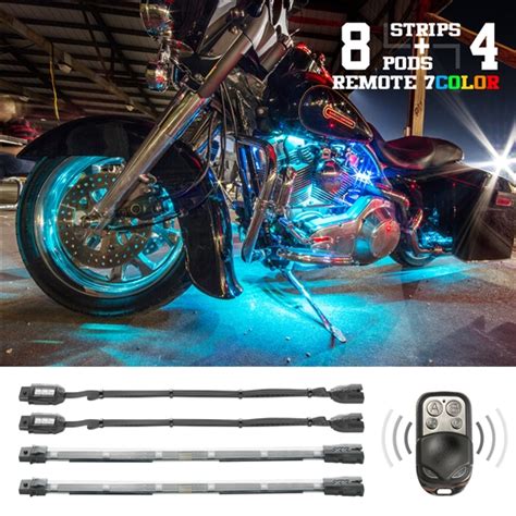 8 Pod 4 Strip Remote Controlled Motorcycle LED Light Kits ⋆ AKcycles