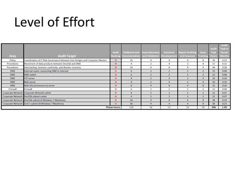 Level Of Effort Template