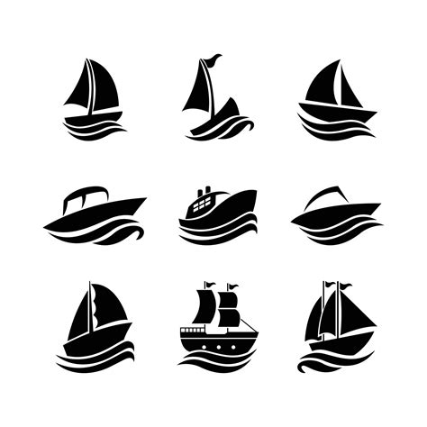 set of boat silhouette vector icon 22412096 Vector Art at Vecteezy