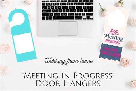 Work from home - 'Meeting in Progress, door hangers.... | The Diary of a Frugal Family