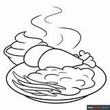Chicken Dinner Coloring Page  Easy Drawing Guides sketch template