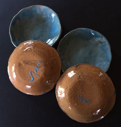 Set of 4 Blue Ceramic Side Bowls - Diane Annie Mathias