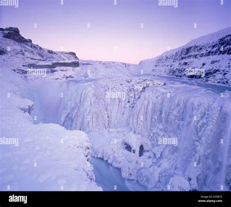 Frozen Gullfoss Waterfall, Iceland Stock Photo: 6726337 - Alamy