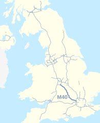 Image: M40 motorway (Great Britain) map