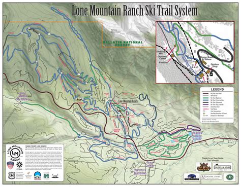 Cross-Country Skiing Trail Map Lone Mountain Ranch at Big Sky • Nordic ...