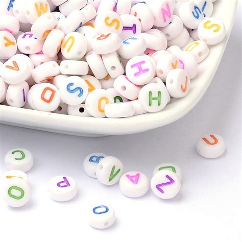 Alphabet Letter Beads Colorful Letter Beads 7mm Beads - Etsy