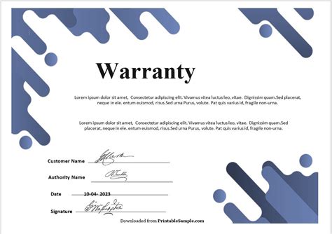 Warranty Certificate Templates Printable Certificates - vrogue.co