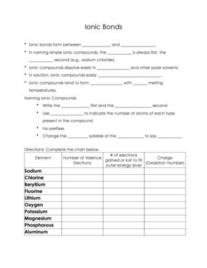 Ionic Bonds Worksheet 2020-2024 - Fill and Sign Printable Template Online