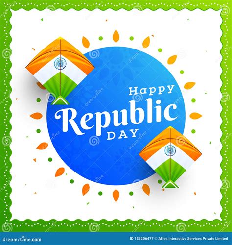 Happy Republic Day Greeting Card Design Decorated with Indian Flag ...