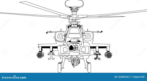 Apache Helicopter Vector Illustration | CartoonDealer.com #100858240