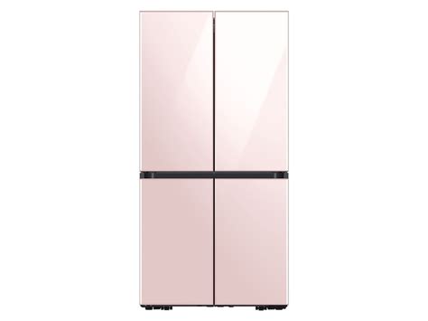 Bespoke Counter Depth 4-Door Flex™ Refrigerator (23 cu. ft.) in Rose Pink Glass - BNDL ...