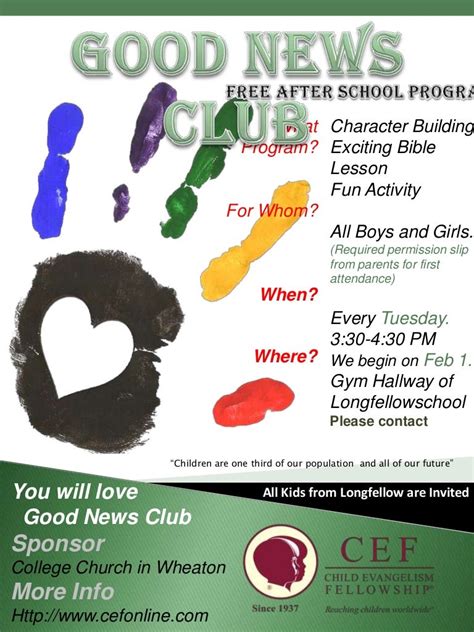 School Good News Club poster