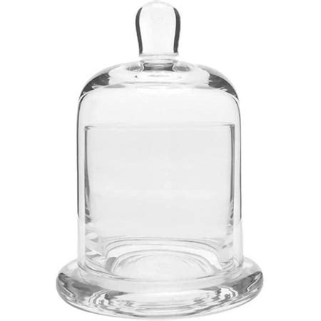 Glass Round Cake Dome Cover Preserved Flowers Display Dome Clear Glass Dome with Base Bell Jars ...