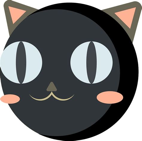 Black Cat Face Cartoon