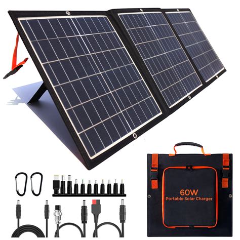 Buy Portable Solar Panel 60W Foldable Solar Panel Charger Kit for ...