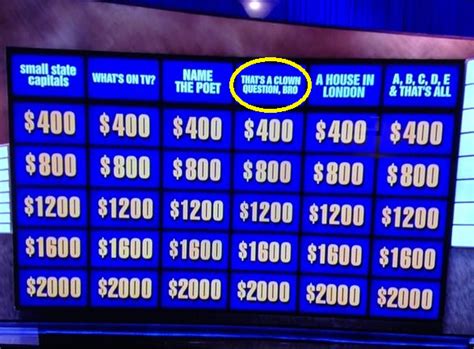 The Jeopardy categories today. : baseball