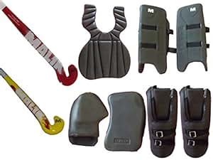 Amazon.com : Malik Field Hockey"goalie Equipment" Brand New, 5 Pieces Set (Kit Black) : Sports ...