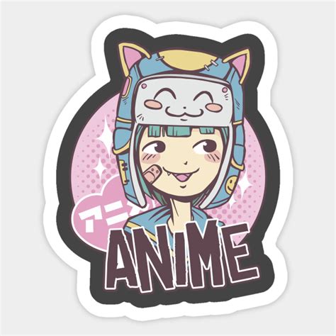 Meow Anime Cat Girl - Anime - Sticker | TeePublic