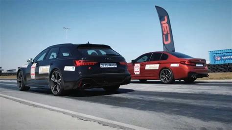 Audi RS6 Avant Meets BMW M5 Competition In Quattro Vs xDrive Drag