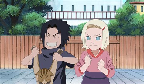 yamanakainofanart: “Ino and Sasuke getting more cat paws stamped. SasuIno as best friends as ...