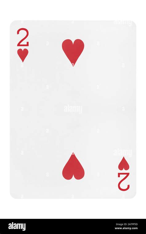 Two of hearts playing card on white background Stock Photo - Alamy