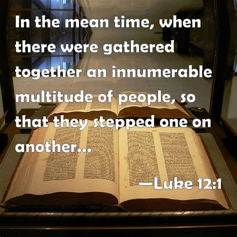 Luke 12:1 In the mean time, when there were gathered together an innumerable multitude of people ...