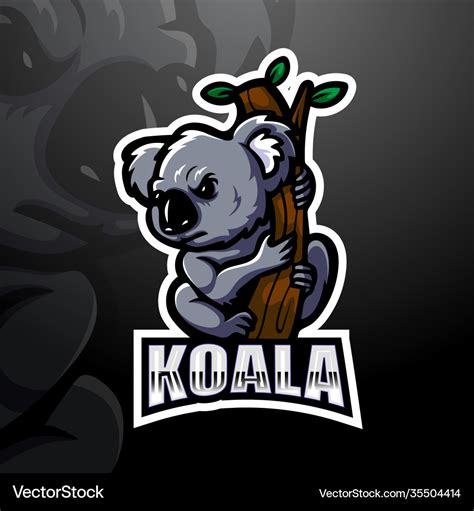 Koala mascot esport logo design Royalty Free Vector Image