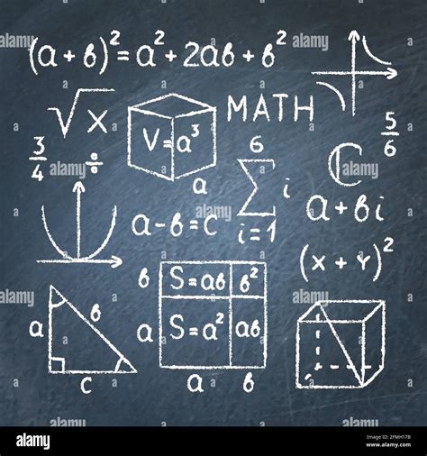 Math symbols and equations on chalkboard. Vector illustration Stock Vector Image & Art - Alamy