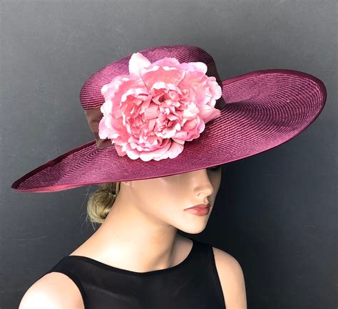 Kentucky Derby Hat, Wedding Hat, Women's Derby Hat, Women's Burgundy ...