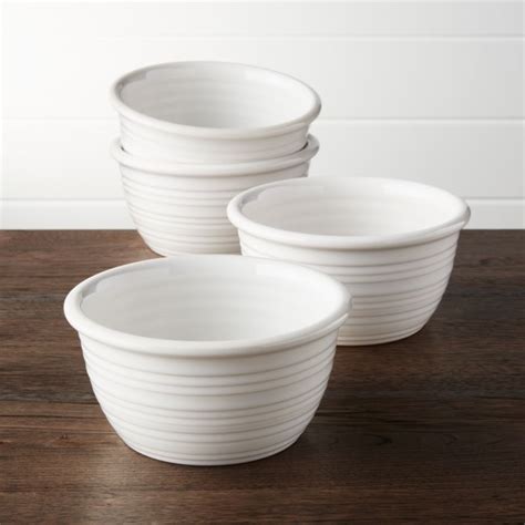 Set of 4 Farmhouse White Cereal Bowls | Crate and Barrel