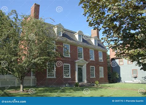 Colonial Historic Brick House Stock Photo - Image of family ...