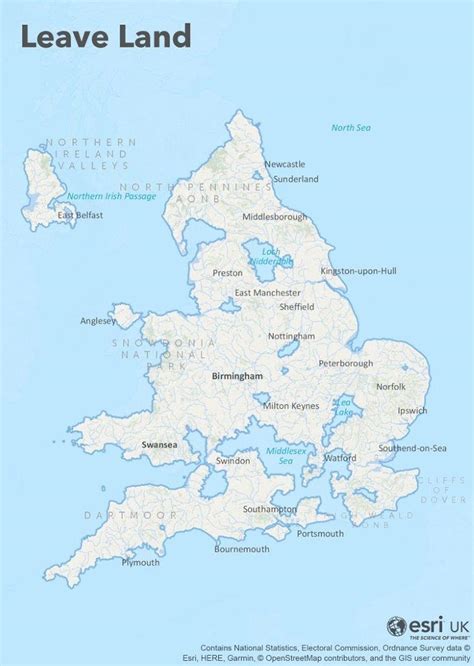 Map of the United Kingdom, based on areas who voted Remain and Leave in ...