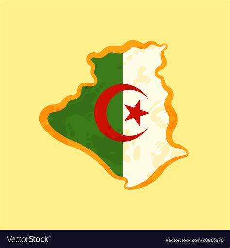 Algeria - map colored with algerian flag Vector Image