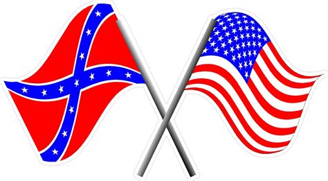 AMERICAN and CONFEDERATE FLAG DECAL / STICKER