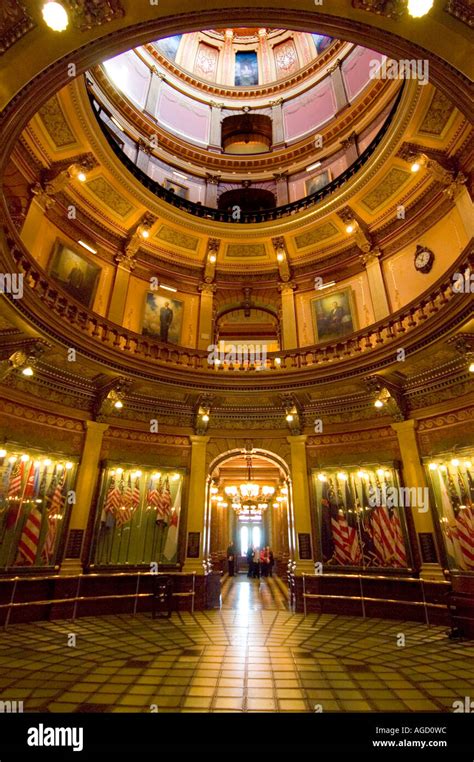 Interior of Michigan State Capitol dome and rotunda Stock Photo - Alamy