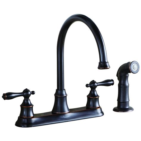 AquaSource Oil-Rubbed Bronze 2-Handle High-Arc Kitchen Faucet at Lowes.com