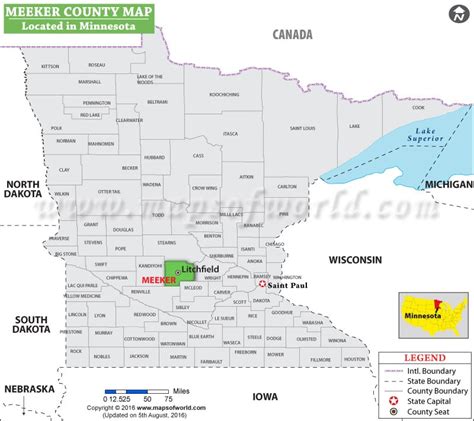 Meeker County Map, Minnesota