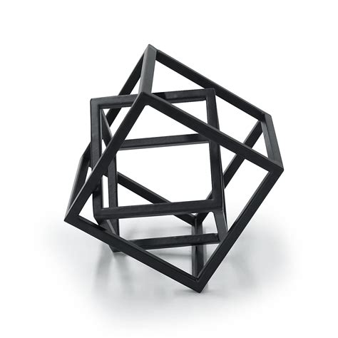 Buy Aoneky Geometric Cube Iron Sculpture - Art Minimaliste Ornaments for Bookshelf Bedroom Salon ...