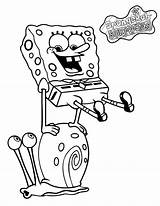 Spongebob Gary Snail Coloring Page Pages sketch template